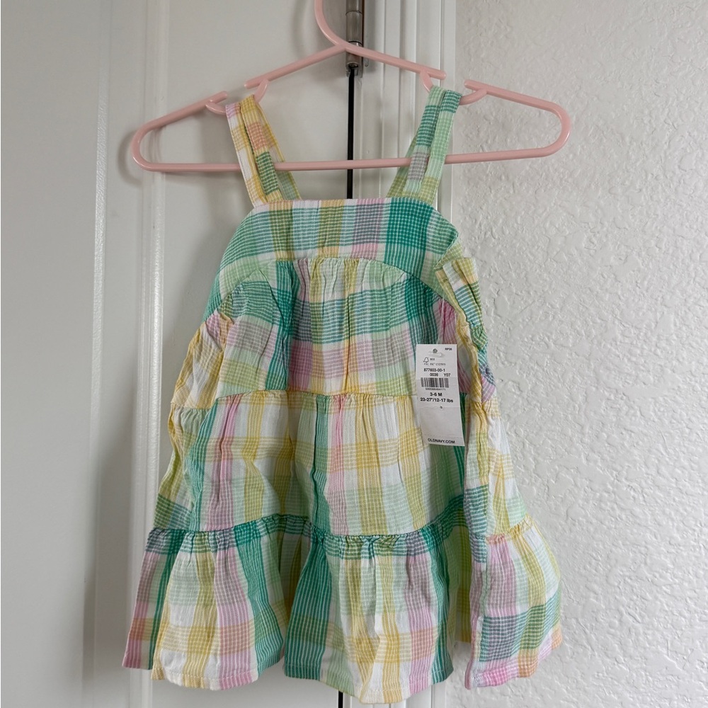 Old Navy Pastel Plaid Baby Girl Dress summer beach